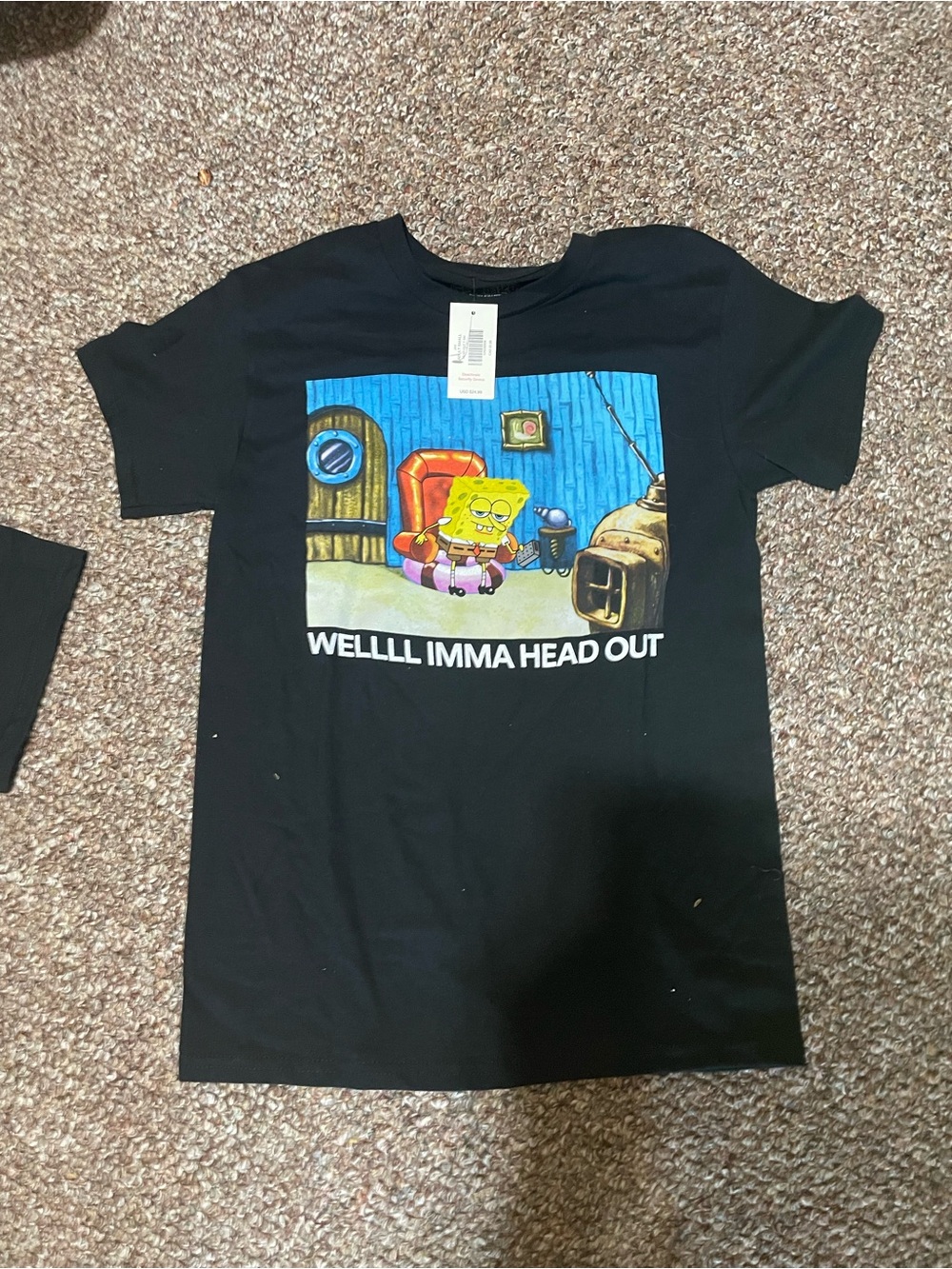 Spencer's Black SpongeBob "Welllll Imma Head Out" Kids Tee
